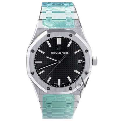 Audemars Inspired Royal Oak Replica – Classic Black Dial Luxury Timepiece