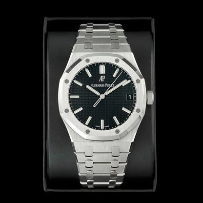 Audemars Inspired Royal Oak Replica – Classic Black Dial Luxury Timepiece