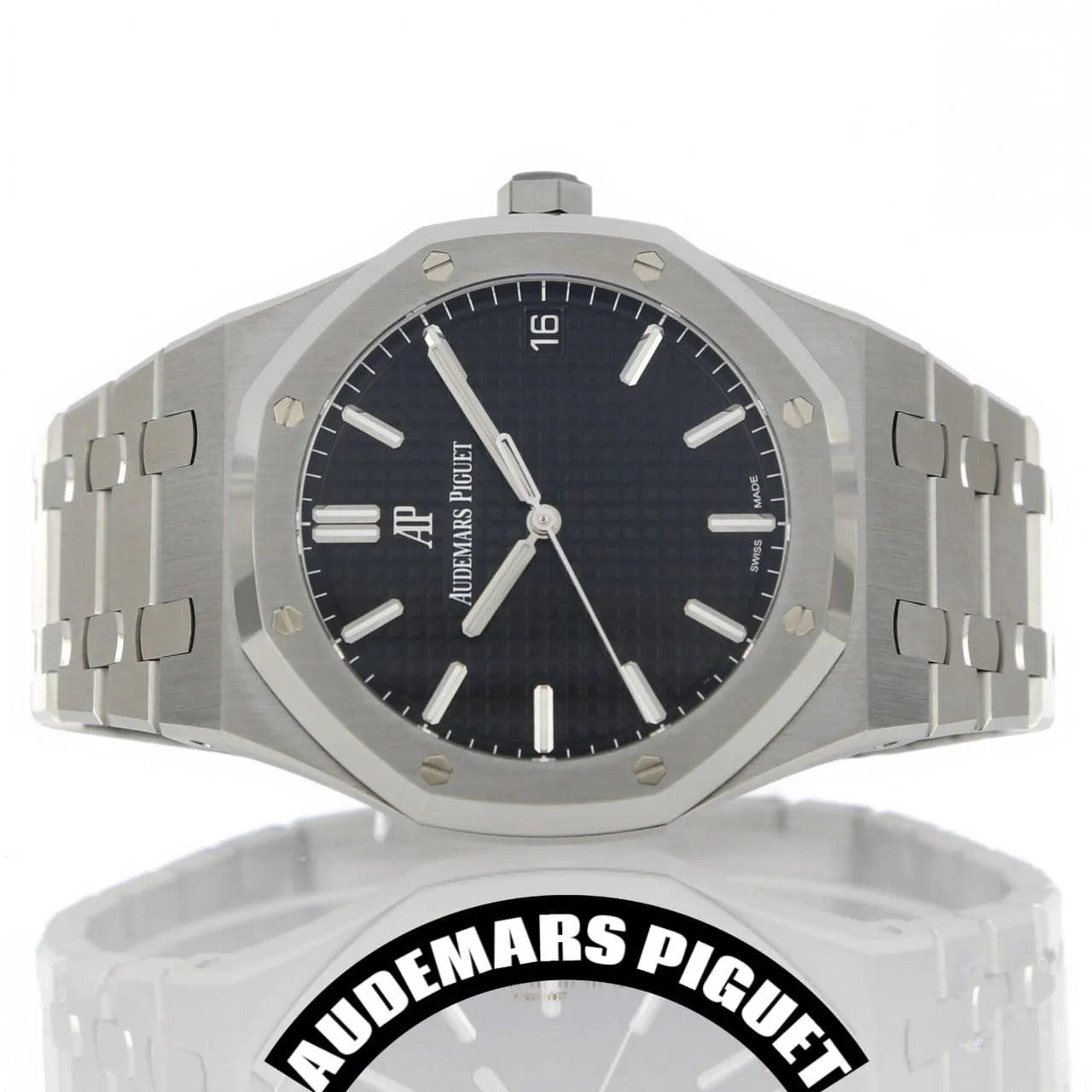 Audemars Inspired Royal Oak Replica – Classic Black Dial Luxury Timepiece